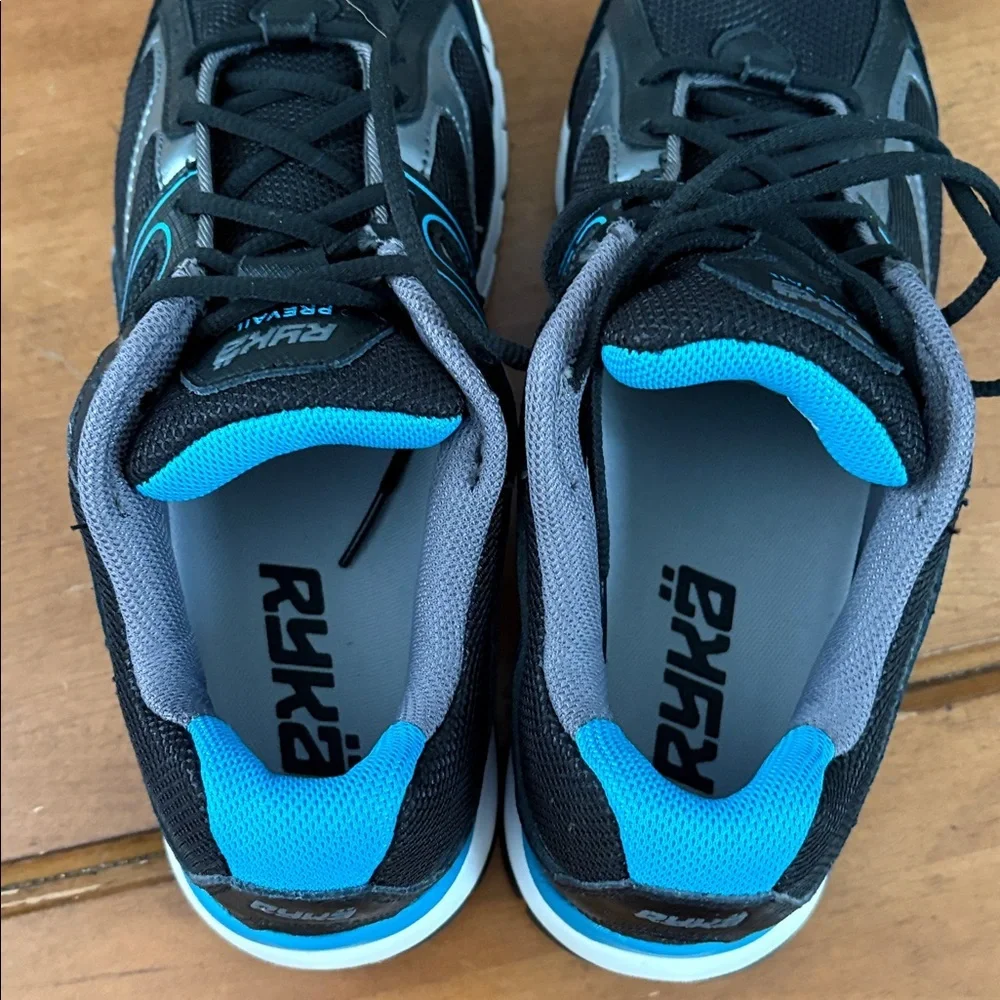 Ryka New Prevail Walking Running Women's Black and Teal Athletic Shoes Size 8.5